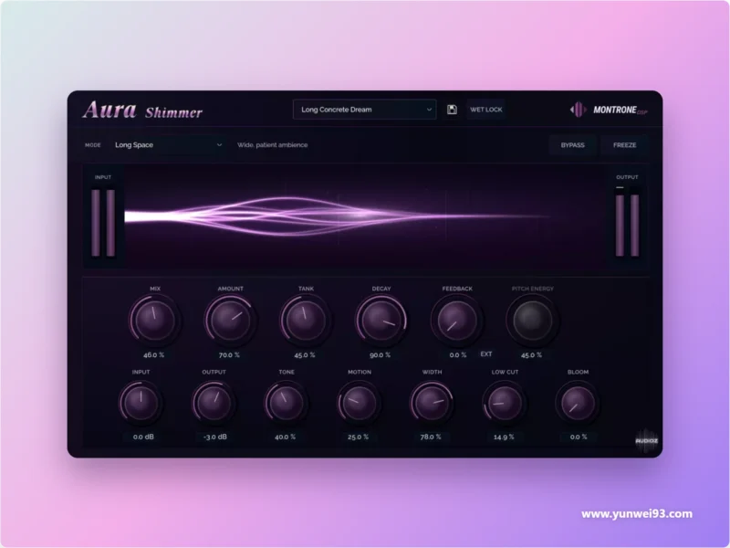MontroneDSP Aura Shimmer v1.0 空灵闪耀混响效果器插件-韵味音频资源网