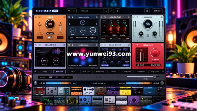 Nuro Audio Blockchain Ultra v1.2.1 旗舰版创意多重效果器与音色塑形插件-韵味音频资源网