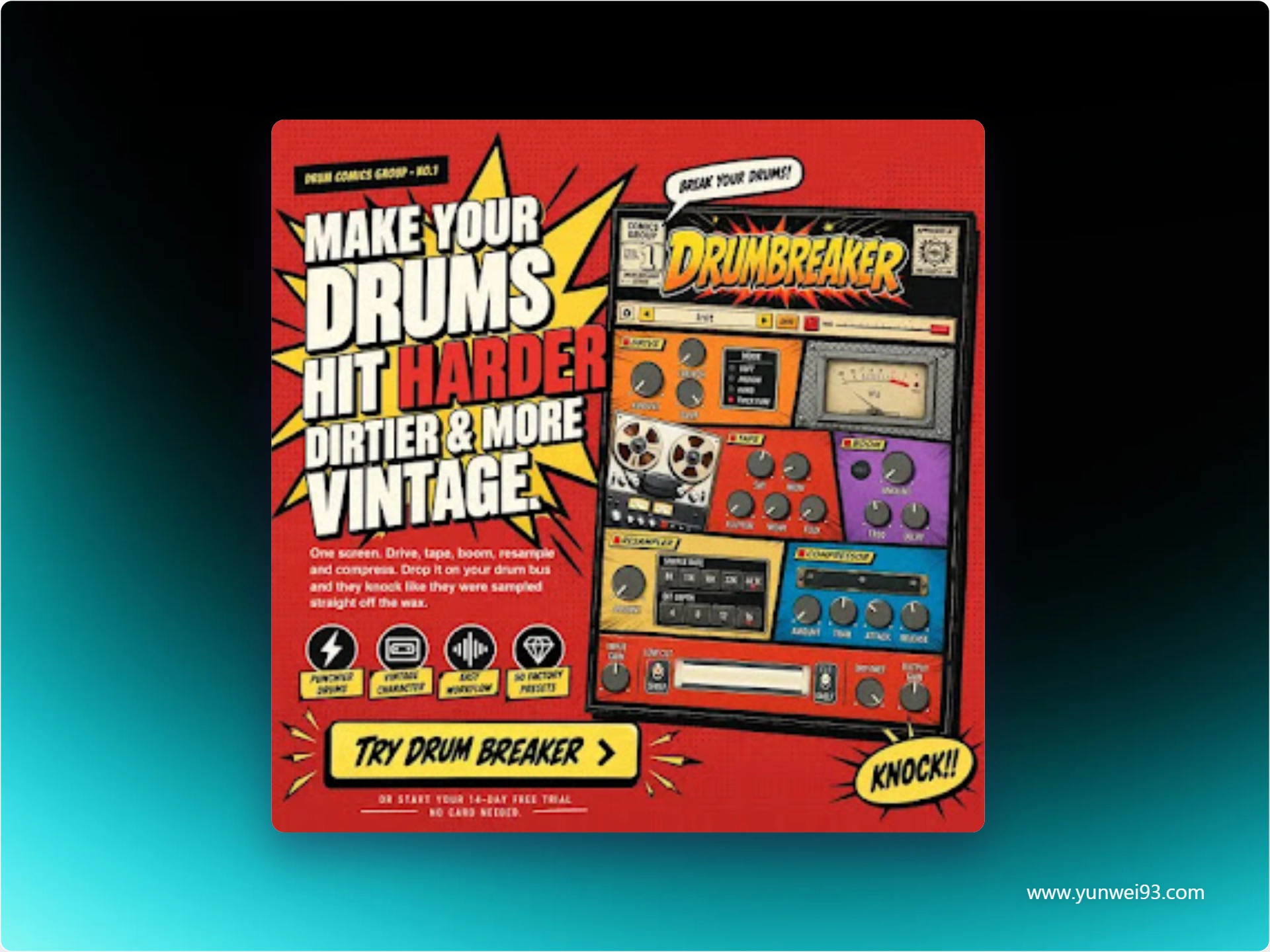 TheSampleLab DrumBreaker v1.1.2 磁带饱和与复古采样效果器插件合集-韵味音频资源网