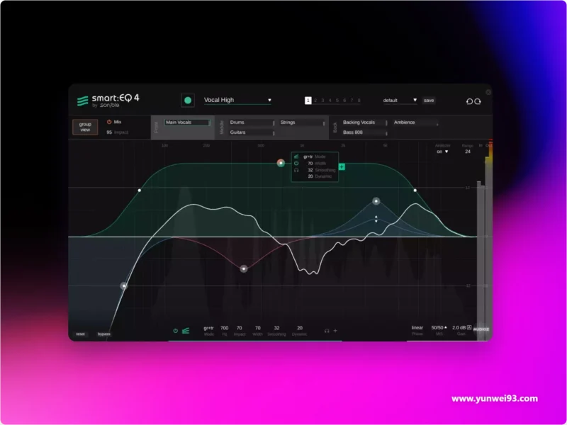 Sonible Smart EQ 4 v1.1.1 AI智能均衡器与频谱平衡处理插件-韵味音频资源网