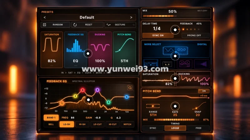 ECHOTONE Echo Valley v1.0.0 多引擎延迟、扩散、磁带质感与颗粒氛围效果器-韵味音频资源网