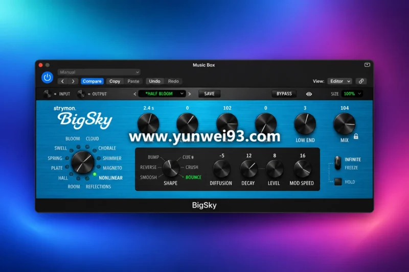 Strymon BigSky Plugin v1.3.2 高品质空间混响与氛围效果器插件-韵味音频资源网